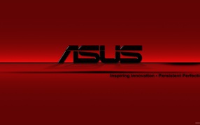 ASUS logo on a red background