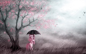 My little pony with an umbrella