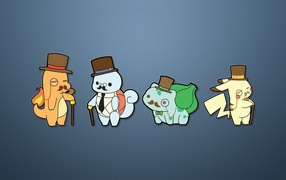 Покемон на сером фоне