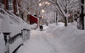 Нью Йорк завалило снегом