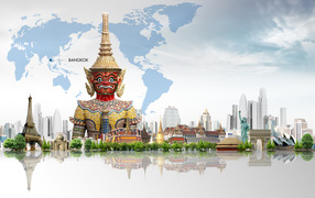 Город Бангкок на карте мира