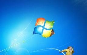 Windows 7 с мишкой и ребенком