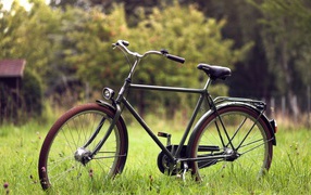 Велосипед на траве