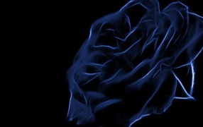 Синяя роза, креативный рисунок