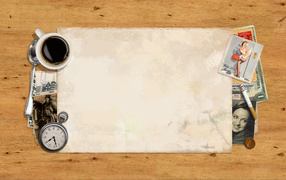 Кофе часы и сигарета