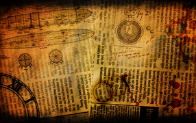 Чертежи на газетах стимпанк