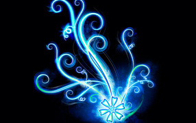 Неоновый векторный цветок