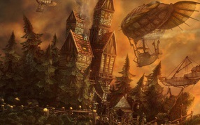 Технологии в лесу стимпанк