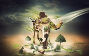 Абстрактный Оазис в пустыне