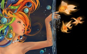 Русалка в аквариуме