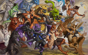 Семейство разных монстров