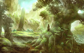 Девочка на большом дереве