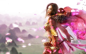 Girl in pink armor