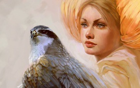 Girl with a hawk