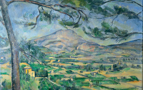 Картина Сезанна - Зеленый пейзаж