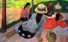 Painting Cezanne - People resting