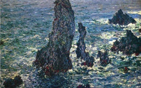 Painting Claude Monet - Rocks