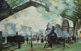 Painting Claude Monet - Station