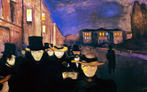 Painting Edvard Munch - Dark Street