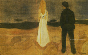 Картина Эдварда Мунка - Темный закат