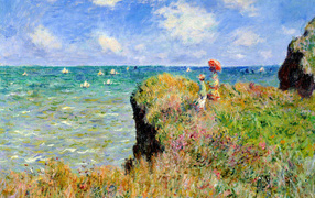 Painting Monet - Cliff top