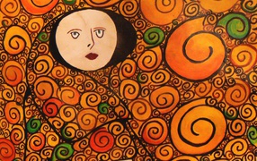 Картина Густава Климта - Женщина в кругах