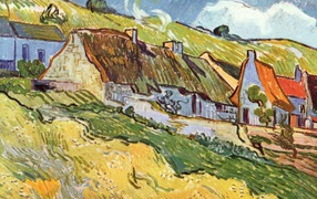 Картина Винсента Ван Гога - Солнечный поселок