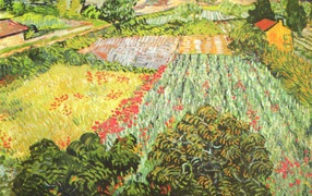 Картина Винсента Ван Гога красочных полей