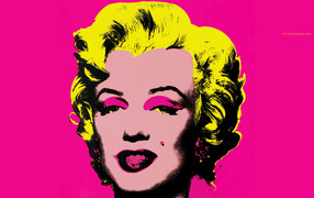 The painting of Andy Warhol blonde woman