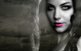 Brunette girl vampire