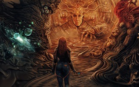 Фантастический рисунок на космическую тему