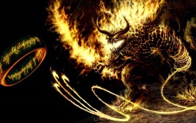 Огненный монстр с плеткой