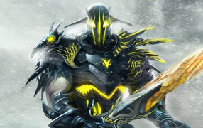 Огненный воин с мечом