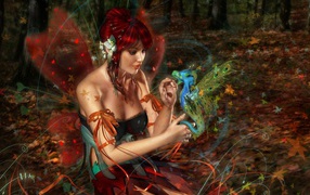 Фея с маленьким драконом