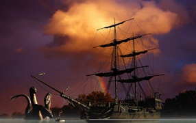 Корабль и морской змей