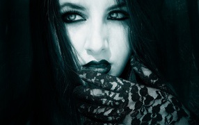Vampire girl in gloves
