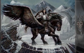 Warrior on the winged horse