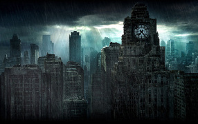 Дождь в разрушенном городе