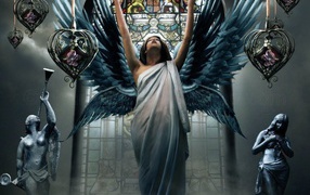 Ангел и статуи