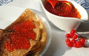 Блины с красной икрой