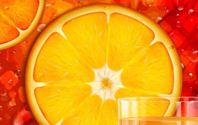 Апельсин в разрезе