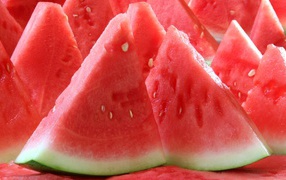 The flesh is seedless watermelon