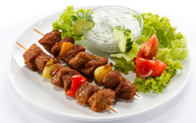 A plate of kebab