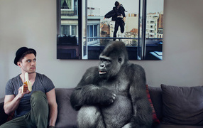 Обезьяна хочет банан