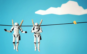 Роботы сохнут на веревке