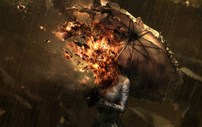Девушка сгорела под зонтом