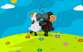 Бараны целуются