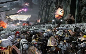 Воины атакуют крепость