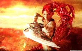 Девушка с красными волосами