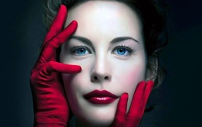 Actress in red gloves